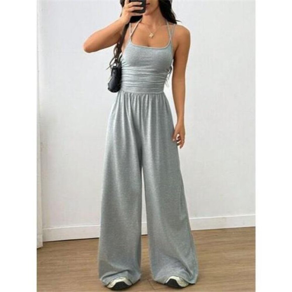 Sleeveless Wide Leg Casual Jumpsuit